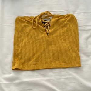 Mustard yellow tube crop top